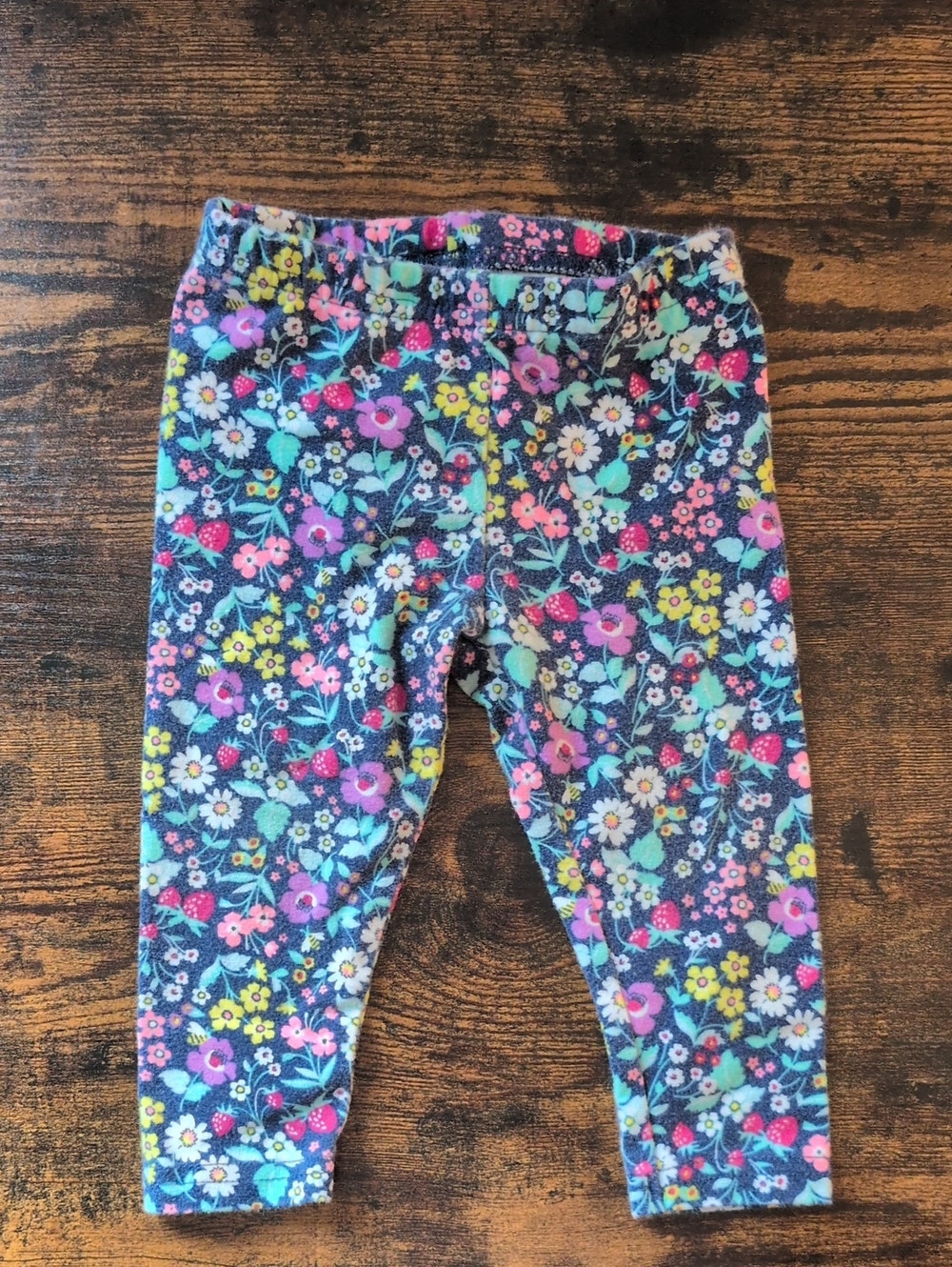 5/$25 Carter's Navy Floral Pants  with Multicolor Flowers 9M
